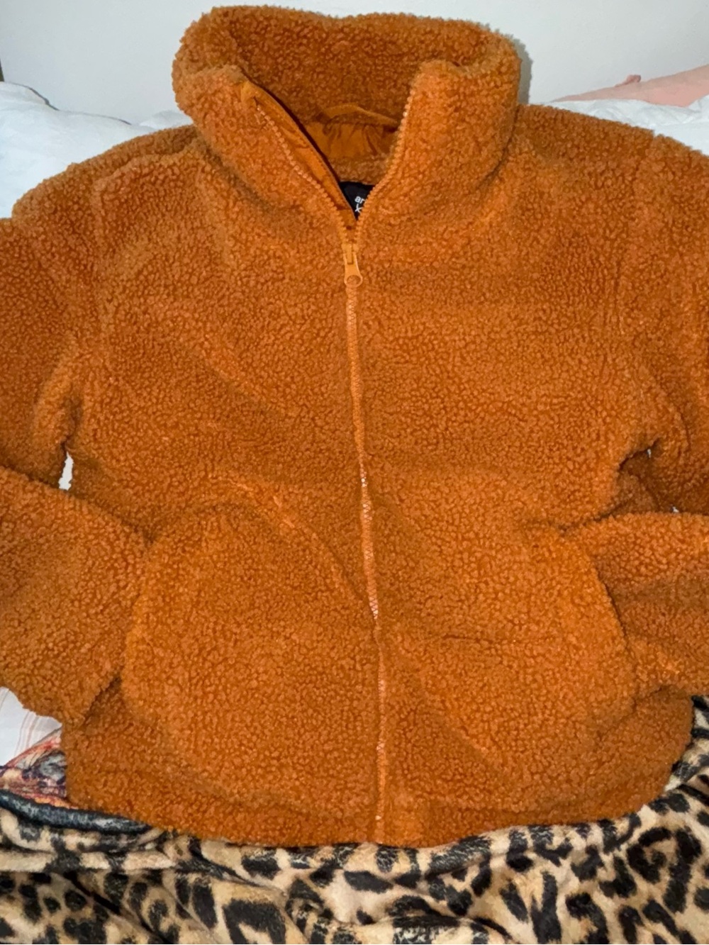 art class Kids Orange Sherpa Zip Jacket